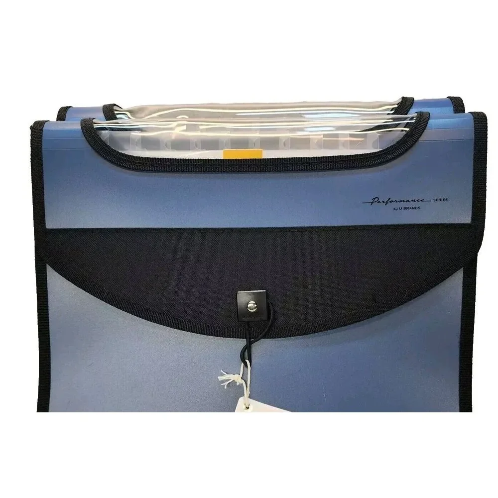 2 New U BRANDS Performance Series Poly 13 Pocket Expandable File Folder Blue